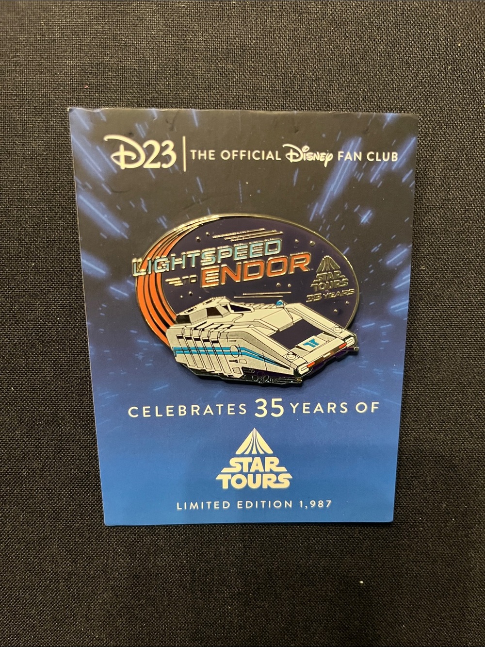 Disney D23 Exclusive Star Tours 35th Anniversary Pin-Lightspeed to Endor LE 1987
